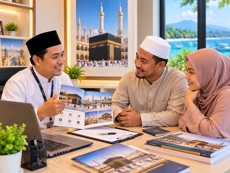 Calon jamaah Gili Meno berkonsultasi tentang paket umroh