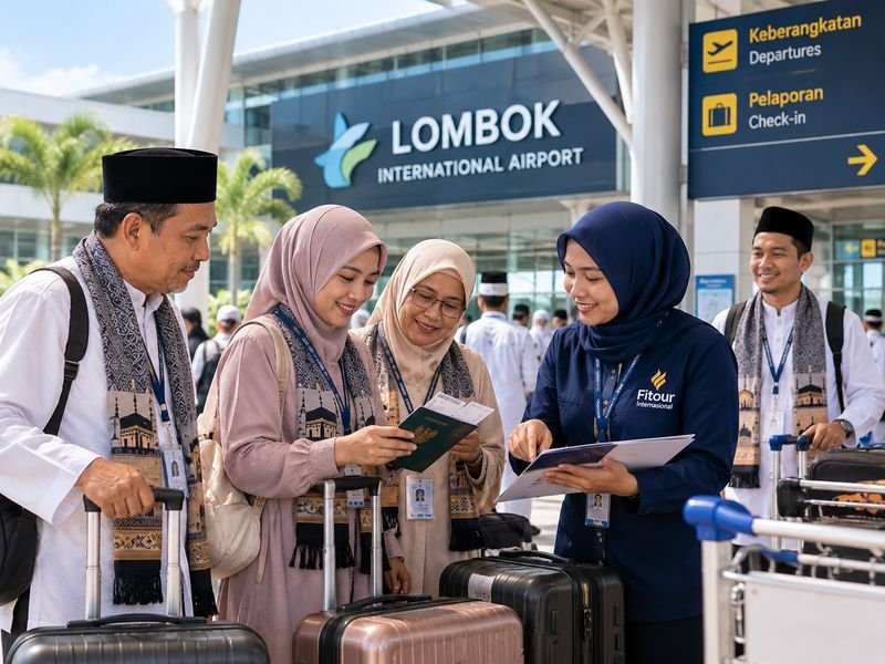 Jamaah NTB mempersiapkan keberangkatan umrah dari Lombok