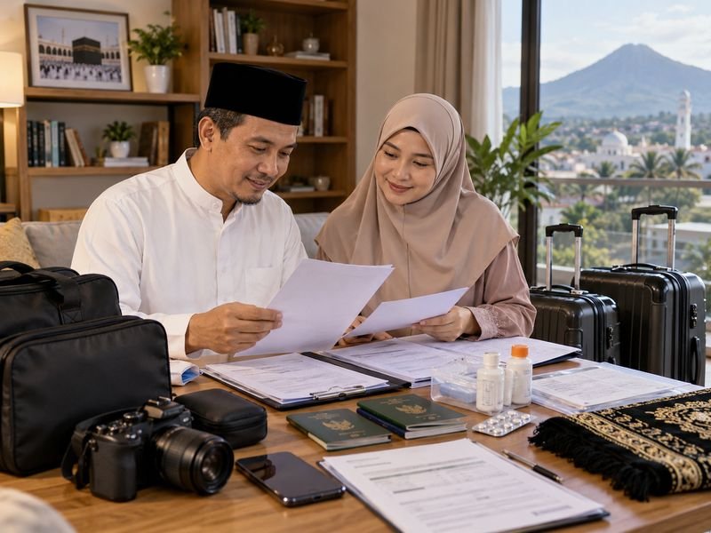 jamaah Lombok menyiapkan dokumen kesehatan perjalanan umrah