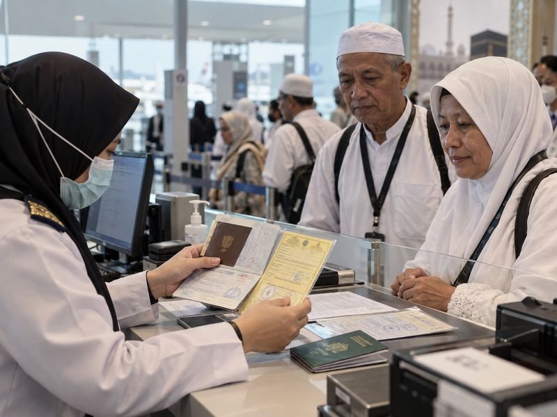 pemeriksaan dokumen vaksin meningitis jamaah sebelum keberangkatan