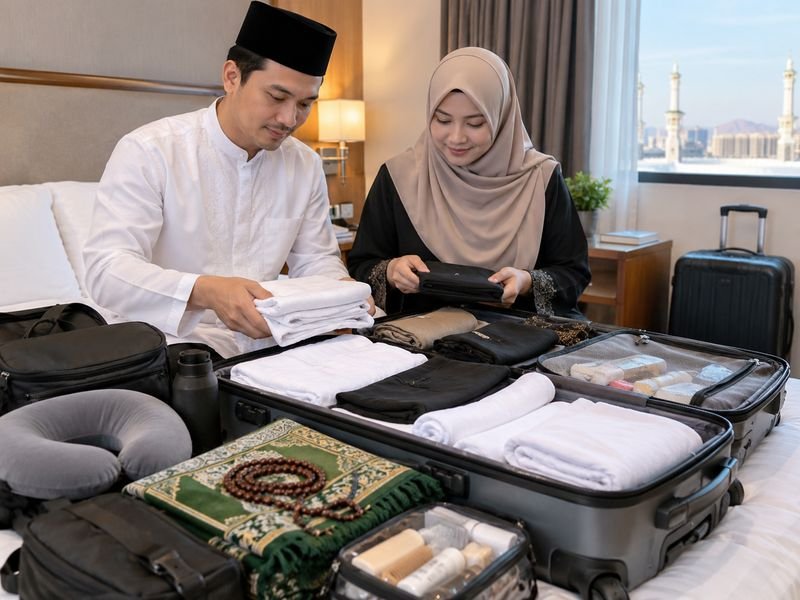 persiapan koper jamaah umrah dari Lombok dan NTB