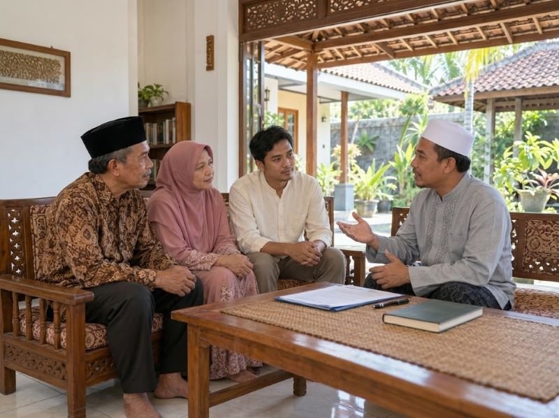 Keluarga di Lombok berkonsultasi tentang persyaratan badal haji