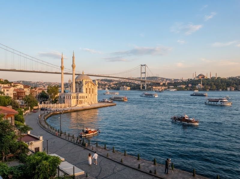 Pemandangan Selat Bosphorus sebagai destinasi perjalanan umrah plus Turki