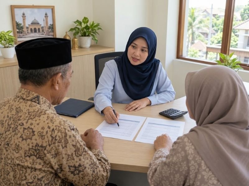Petugas menjelaskan komponen biaya dan ketentuan pembayaran badal haji
